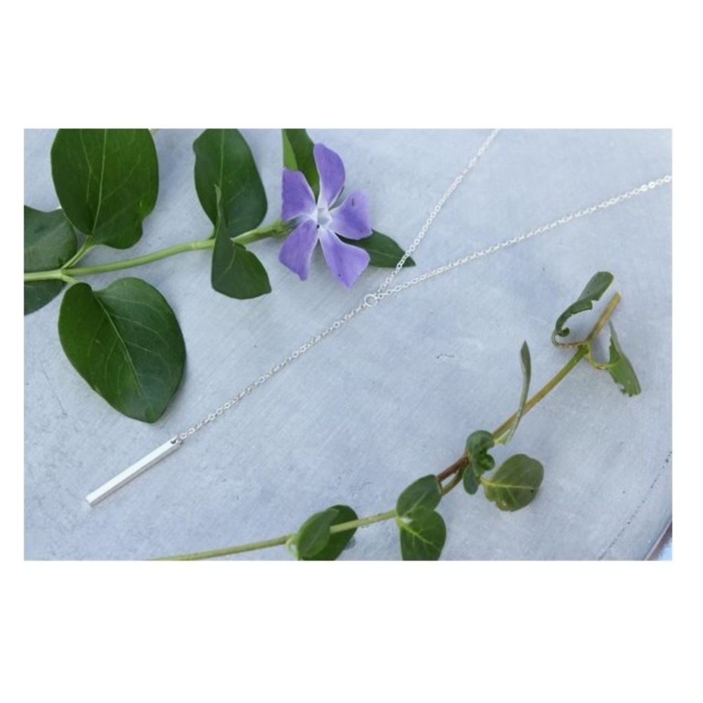 4 for $20 Lariat Bar Necklace (Silver) - Picture 3 of 3